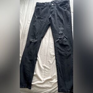36Wx32L black ripped Abercrombie & Fitch super slim jeans